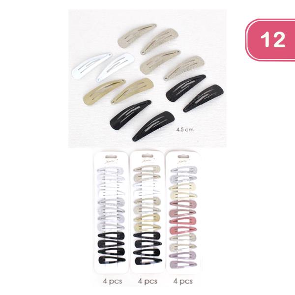 SNAP HAIR CLIPS (12 UNITS)