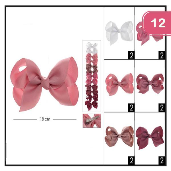 HAIR BOW PINS (12 UNITS)