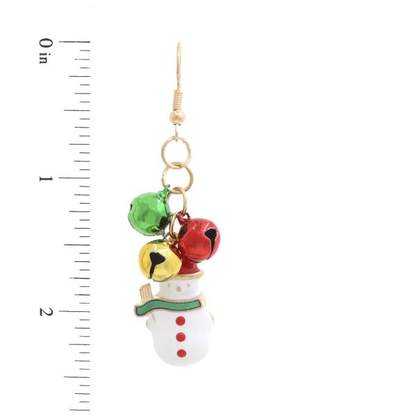 SNOWMAN BELLS CHRISTMAS DANGLE EARRING