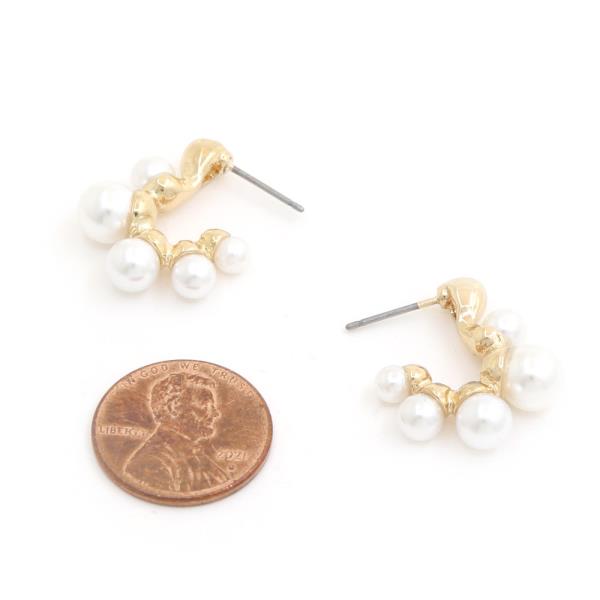 SODAJO PEARL BEAD GOLD DIPPED EARRING