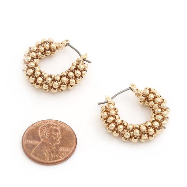 SODAJO BALL BEAD HOOP GOLD DIPPED EARRING