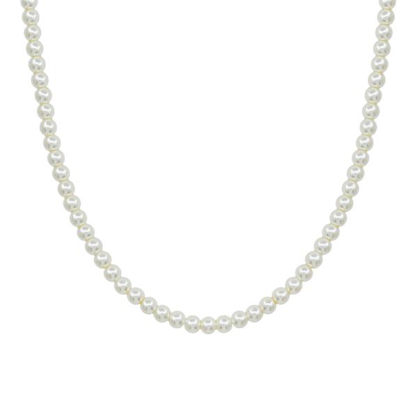 6MM GLASS PEARL  SHORT NECKLACE