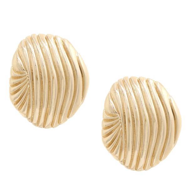 LINED METAL ROUND EARRING