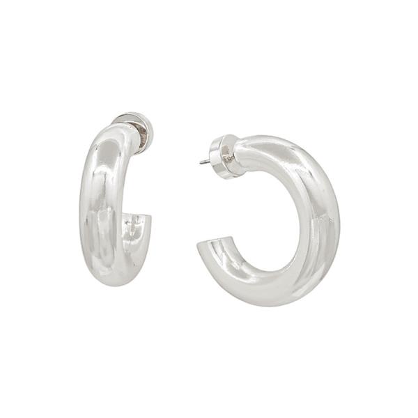 6MM WIDTH VOLUMED HOOP EARRING