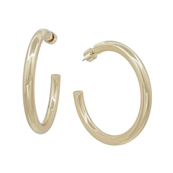 6MM WIDTH VOLUMED HOOP EARRING