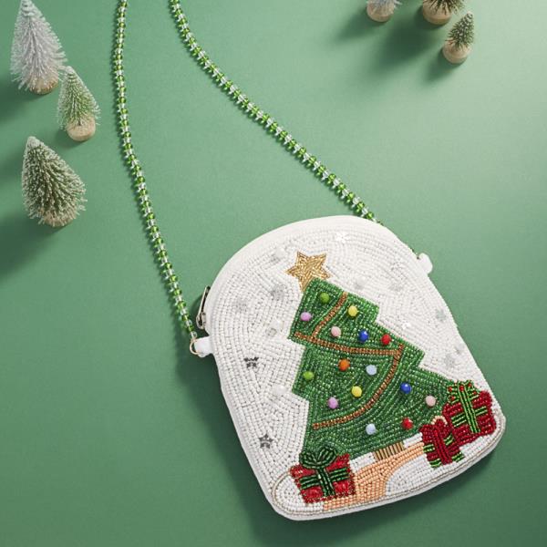 CHRISTMAS TREE SNOWBALL SHAPED HANDCRAFTED KID CROSS BODY BAG