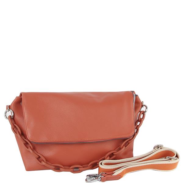 SMOOTH LINK CROSSBODY BAG W STRAP