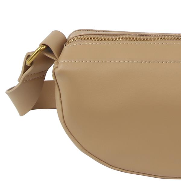 SMOOTH HALF MOON ZIPPER CROSSBODY BAG