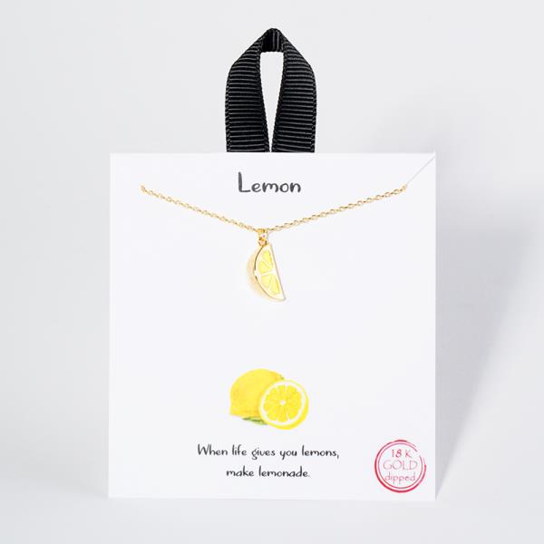 18K GOLD RHODIUM LEMON NECKLACE