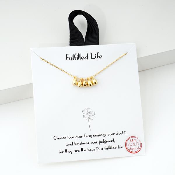 18K GOLD RHODIUM FULFILLED LIFE FICE FLOWER BUD TEARDROP NECKLACE