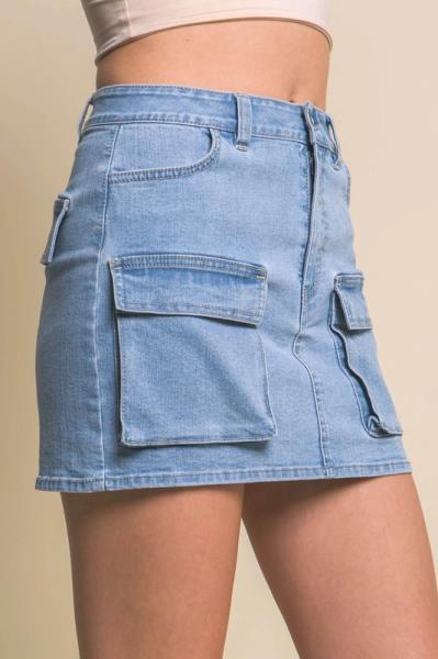 ($11.50 x 6 PCS) Mini Cargo Denim Skirt