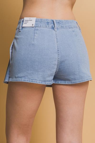 ($11.75 x 6 PCS) Pleated Denim Mini Skirt