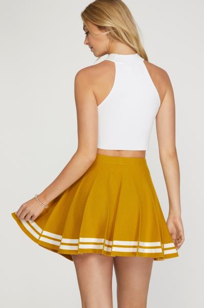 ($26.00 x 6 PCS) GAME DAY CONTRAST STRIPE CHEER SKIRT