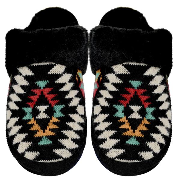 CC AZTEC PATTERN SLIPPERS - SM SIZE