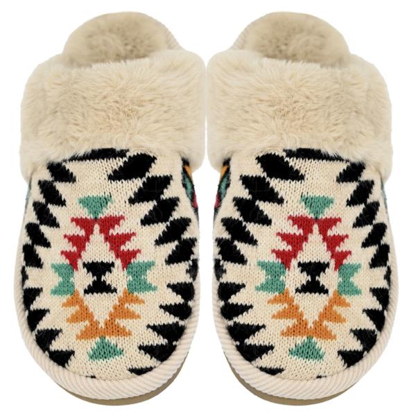 CC AZTEC PATTERN SLIPPERS - ML SIZE