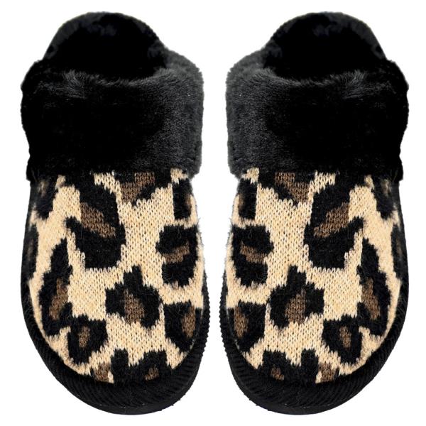 CC LEOPARD KNITTED SLIPPER - SM SIZE