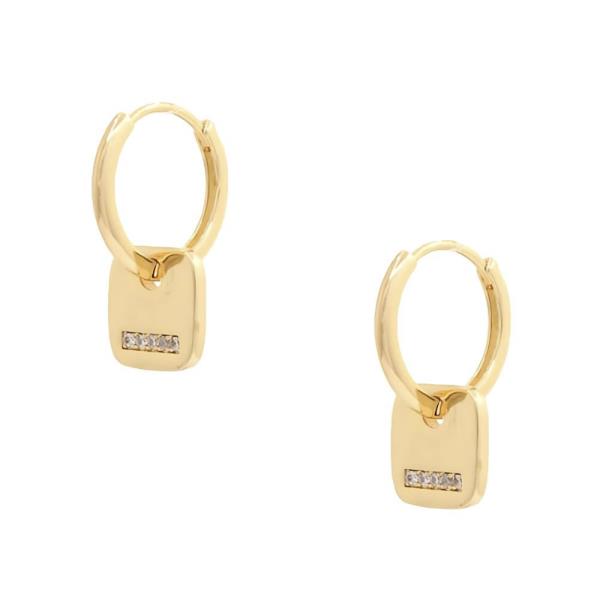 CZ 14K GOLD DIPPED HUGGIE EARRING