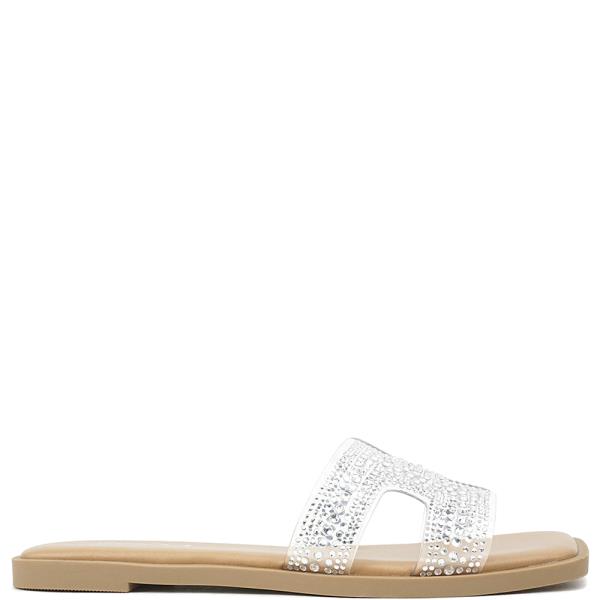 CLEAR STRAP STUDDED SLIDE 12 PAIRS