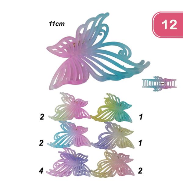 BUTTERFLY HAIR CLIPS (12 UNITS)