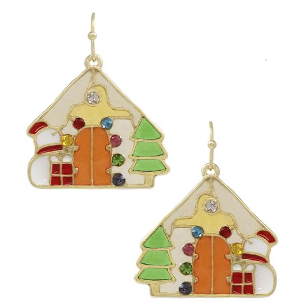 CHRISTMAS WINDOW EPOXY AB STONE EARRING