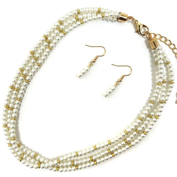LAYERED PEARL W CCB NECKLACE