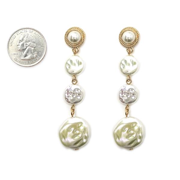 ROUND PEARL DROP EARRINGS