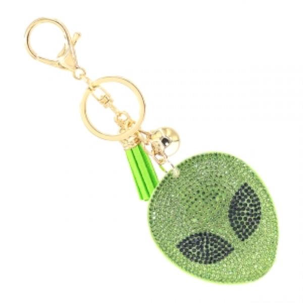 RHINESTONE ALIEN KEYCHAIN