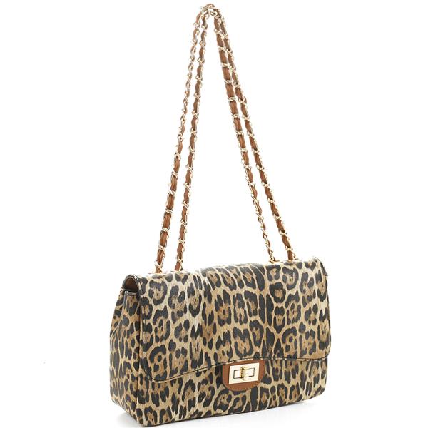 TWIST LEOPARD PRINT CHIC CROSSBODY BAG