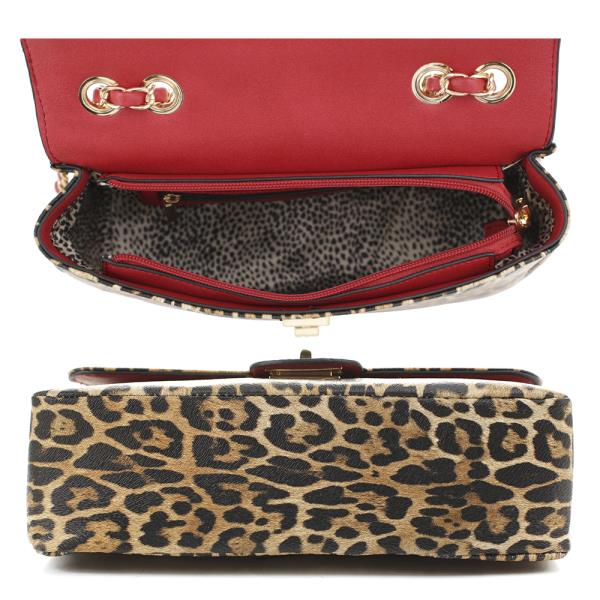 TWIST LEOPARD PRINT CHIC CROSSBODY BAG