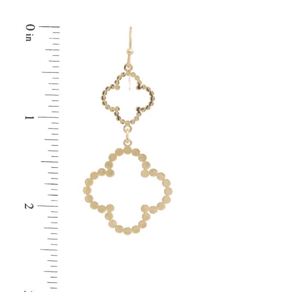 DOUBLE METAL CLOVER DANGLE EARRING