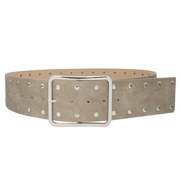 EDGE TRIMMED STUD RECTANGLE BUCKLE HIP BELT