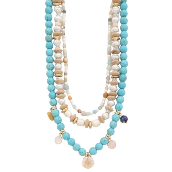 BEADED LAYERED NECKLACE