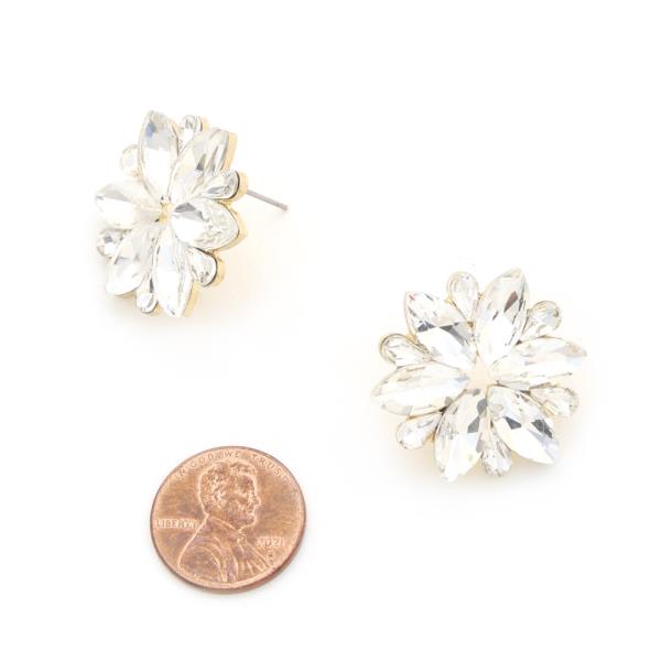 FLOWER RHINESTONE EARRING