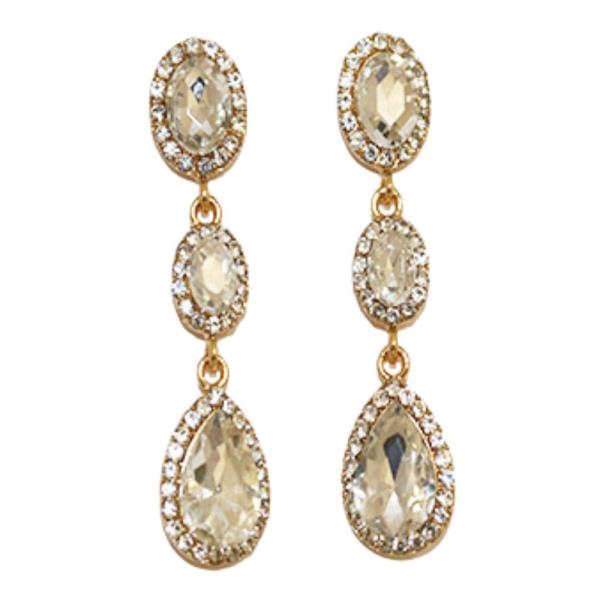 TEARDROP RHINESTONE DROP EARRING