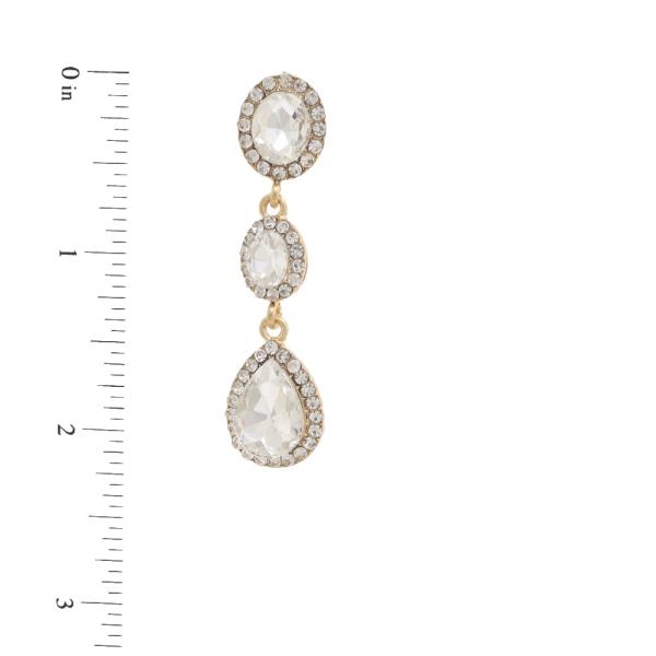 TEARDROP RHINESTONE DROP EARRING