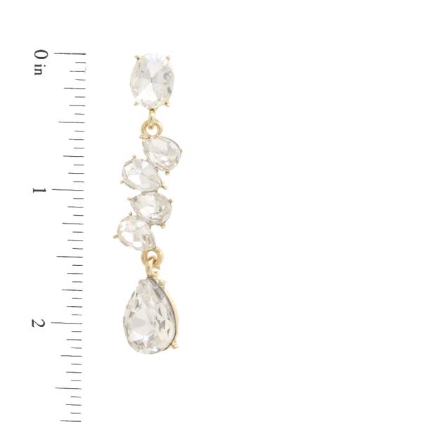 TEARDROP RHINESTONE DANGLE EARRING