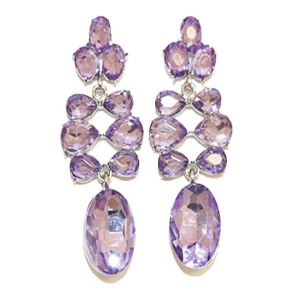 TEARDROP COLOR RHINESTONE DANGLE EARRING