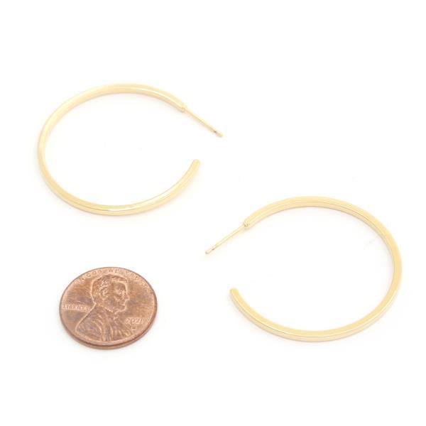 14K GOLD DIPPED HYPOALLERGENIC OPEN HOOP EARRING