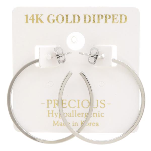 14K GOLD DIPPED HYPOALLERGENIC OPEN HOOP EARRING