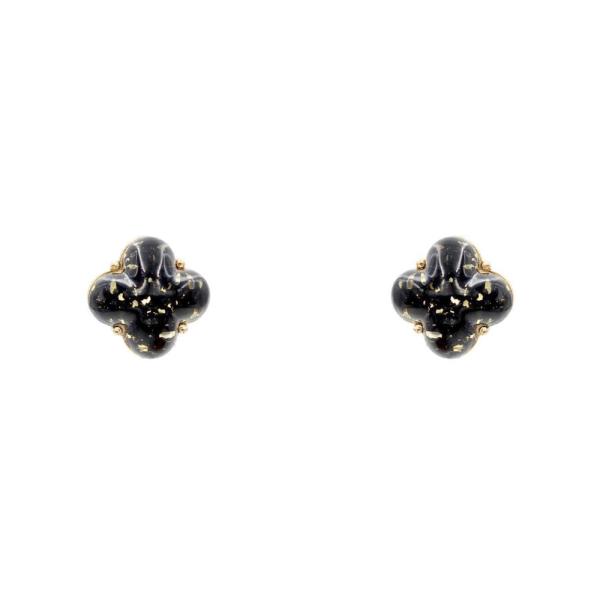 GLITTER CLOVER STUD EARRING