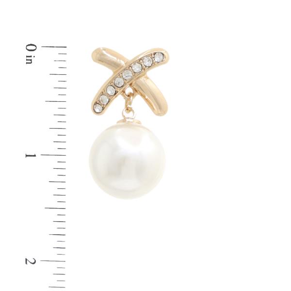 CROSS PEARL BEAD EARRING