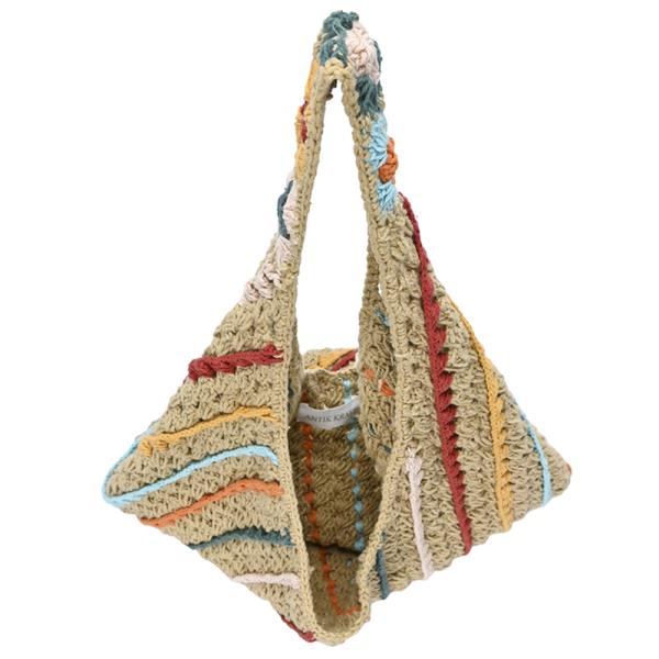 MULTI COLOR PATTERN CROCHET SLOUCHY HOBO BAG