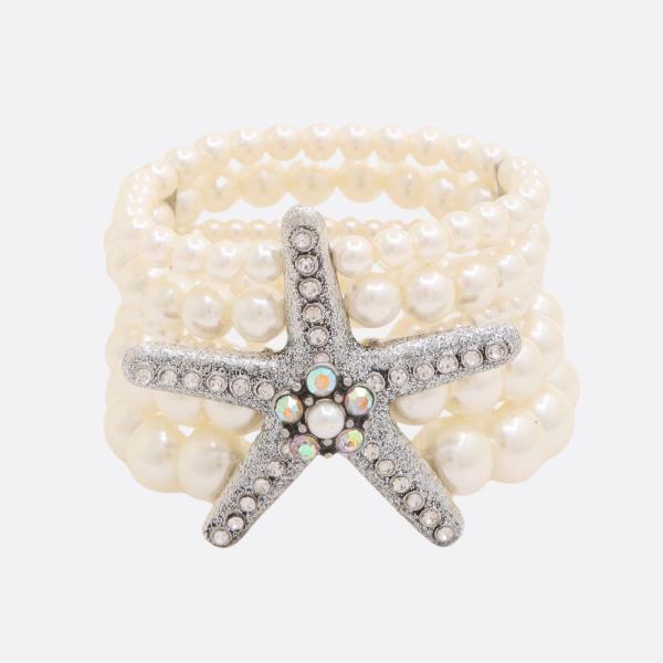 STARFISH PEARL BEAD BRACELET