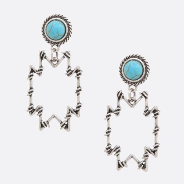 WESTERN STYLE METAL DANGLE EARRING