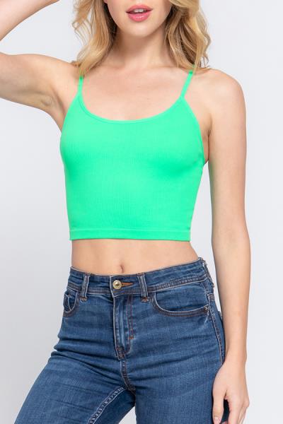 ($4.50 x 6 PCS) CROP RIB SEAMLESS CAMI TOP