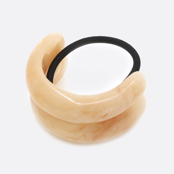 MARBLE DOUBLE ARCH PONY HOLDER HAIR TIE