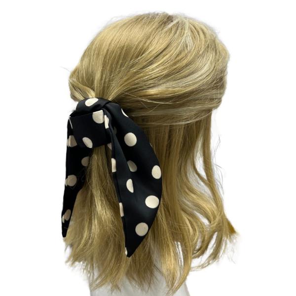 POLKA DOT RIBBON HAIR CLAW JAW CLIP