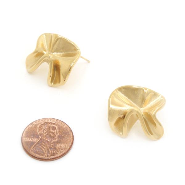 RUFFLE METAL STAINLESS STEEL EARRING