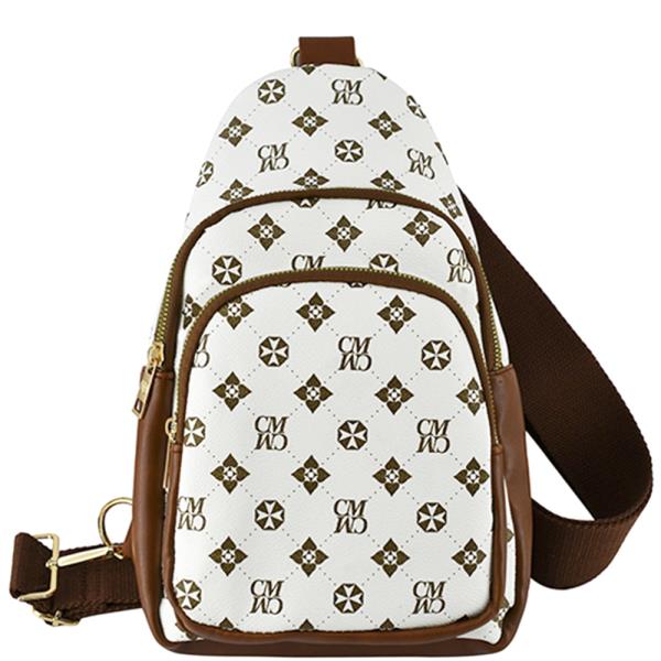 MONOGRAM PRINT STRAP SLING CROSSBODY BAG