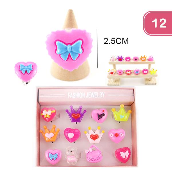 HEART CROWN LIGHT UP RING (12 UNITS)